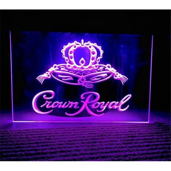 Crown Royal Whiskey Beer Bar LED Neon Light Sign Man Cave 12x9" - Picture 4 of 4
